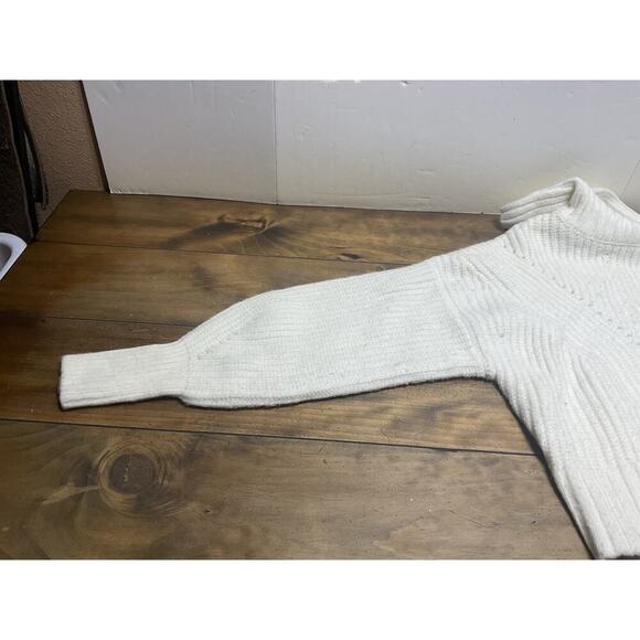 Varley Rogan Sweater Women's Large Ivory Stretch Long Sleeves Turtle Neck - Picture 6 of 13